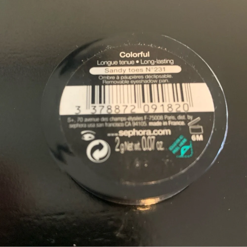 Sephora Colorful Shimmer Eyeshadow: No. 231 Sandy Toes .07 oz 🆕 New! Sealed!